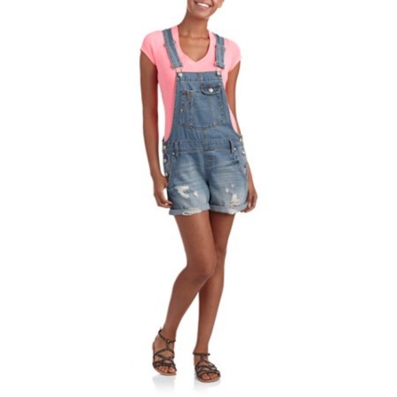 lei Pants - LEI Junior's Denim Distressed Shortalls